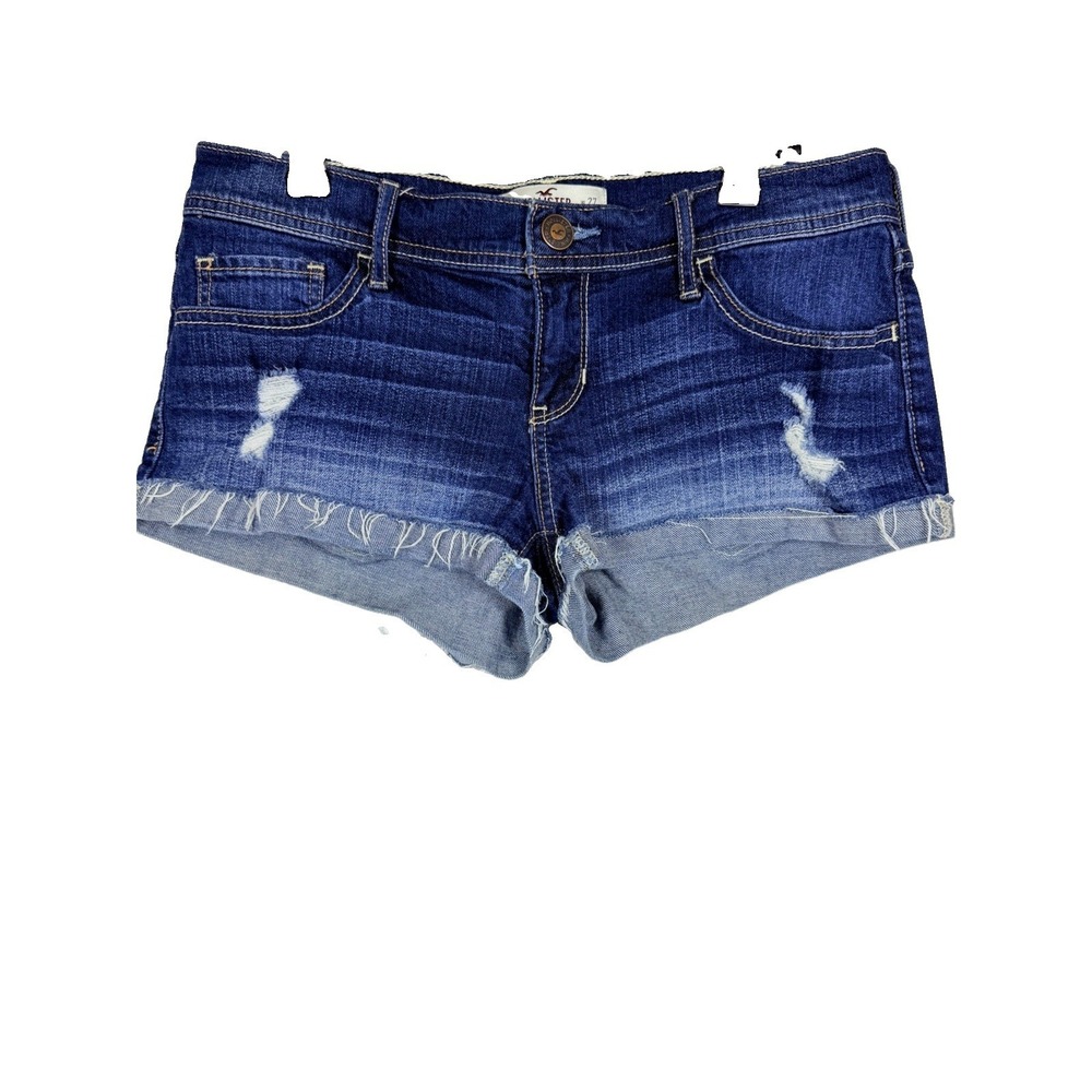Hollister Micro Denim Shorts W27 Y2K Low Rise Distressed‎ Festival Hot Pants